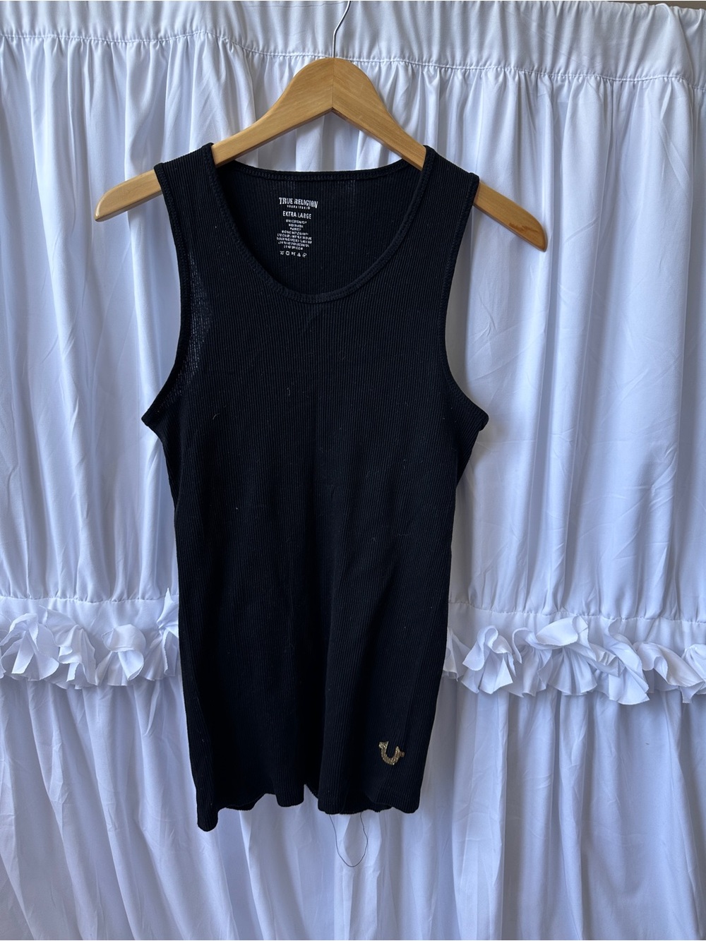 True Religion Black Ribbed Sleeveless Tank Top